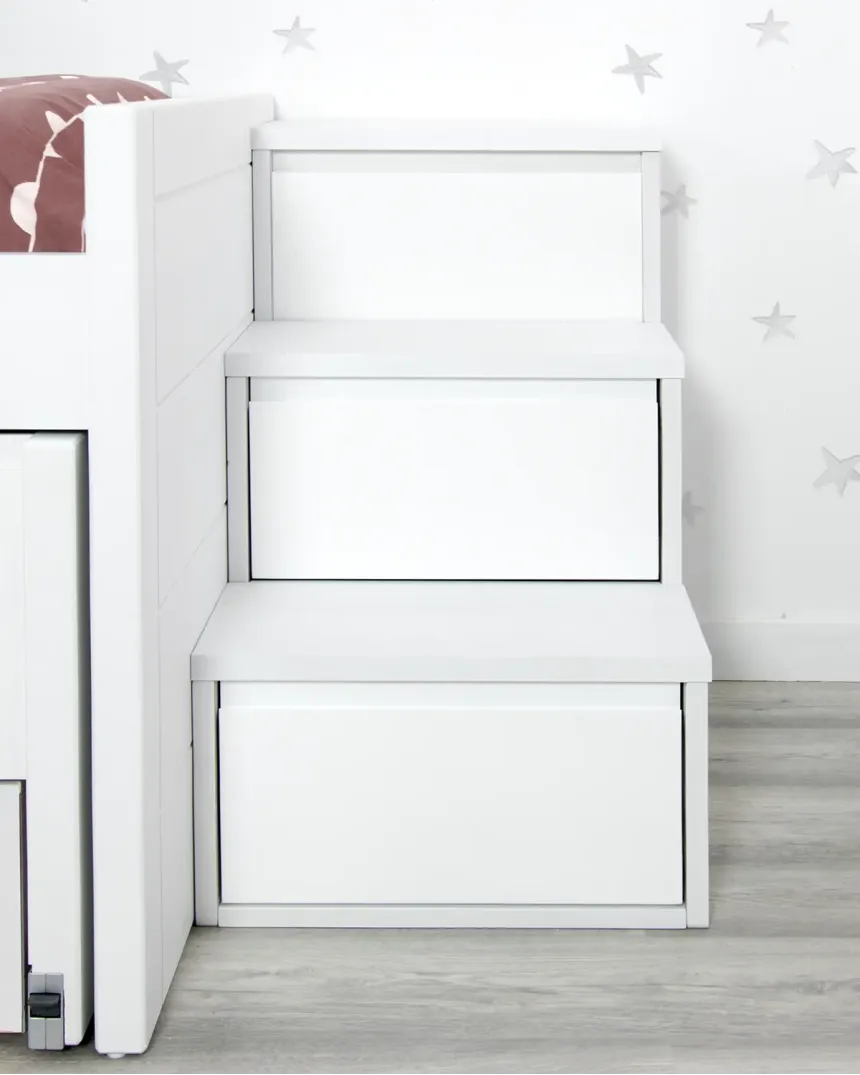 Tabouret Escalier Enfant Kings Furniture 2 Marches, Rangement, Bois, Glacier