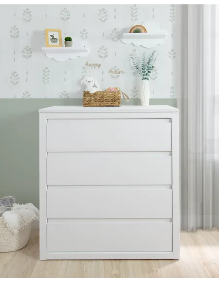 Commode 4 tiroirs blanche Linéaire