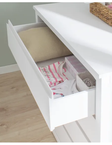 Commode 4 tiroirs blanche pour enfant - ado |  Livraison rapide