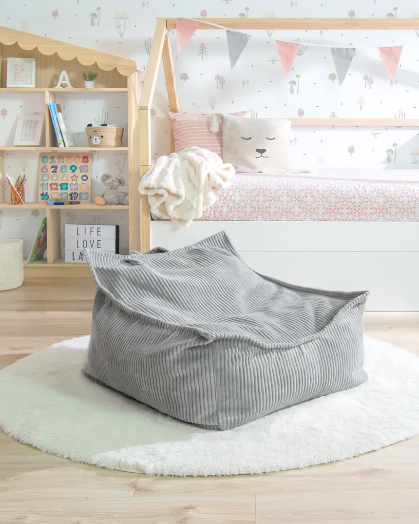 Pouf enfant fauteuil gris