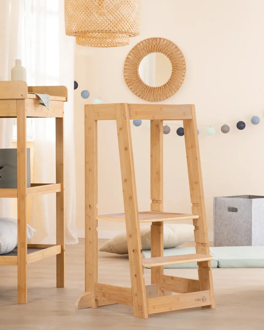 Tour d´observation montessori en bois naturel - Livraison rapide