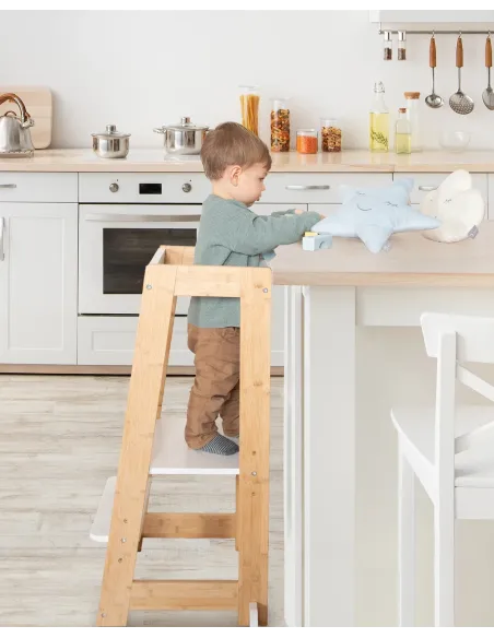 Tour d´observation Montessori enfant blanc et bois | Livraison rapide