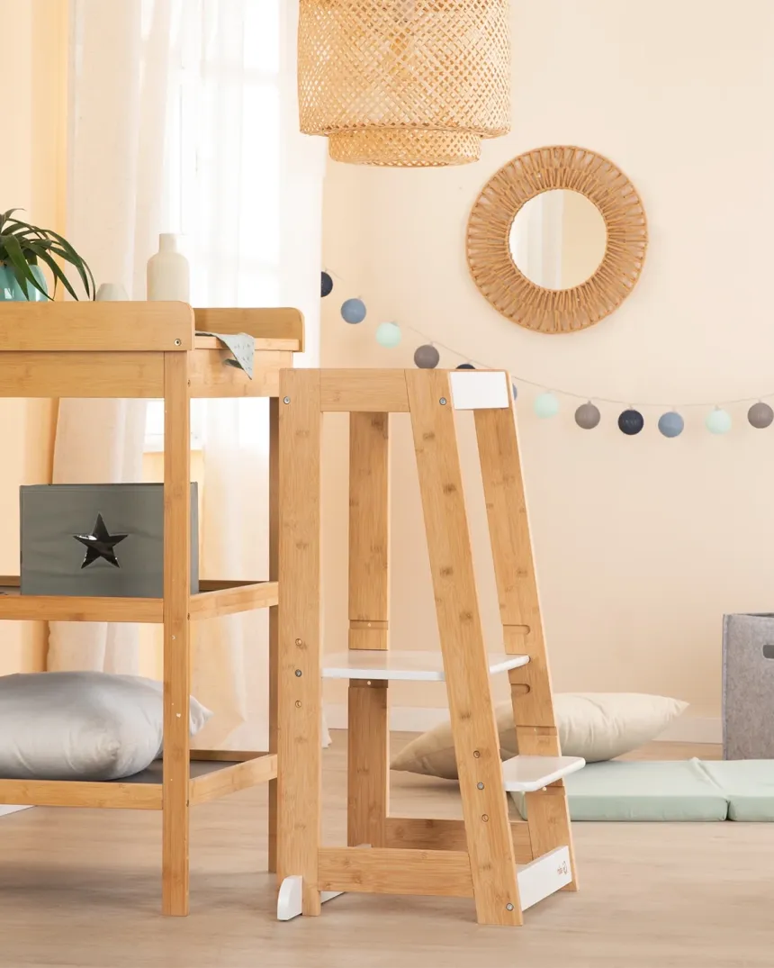 Tour d´observation Montessori enfant blanc et bois | Livraison rapide