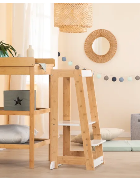 Tour d´observation Montessori enfant blanc et bois | Livraison rapide