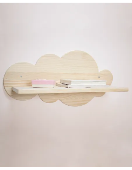 Étagère enfant Nuage en bois naturel