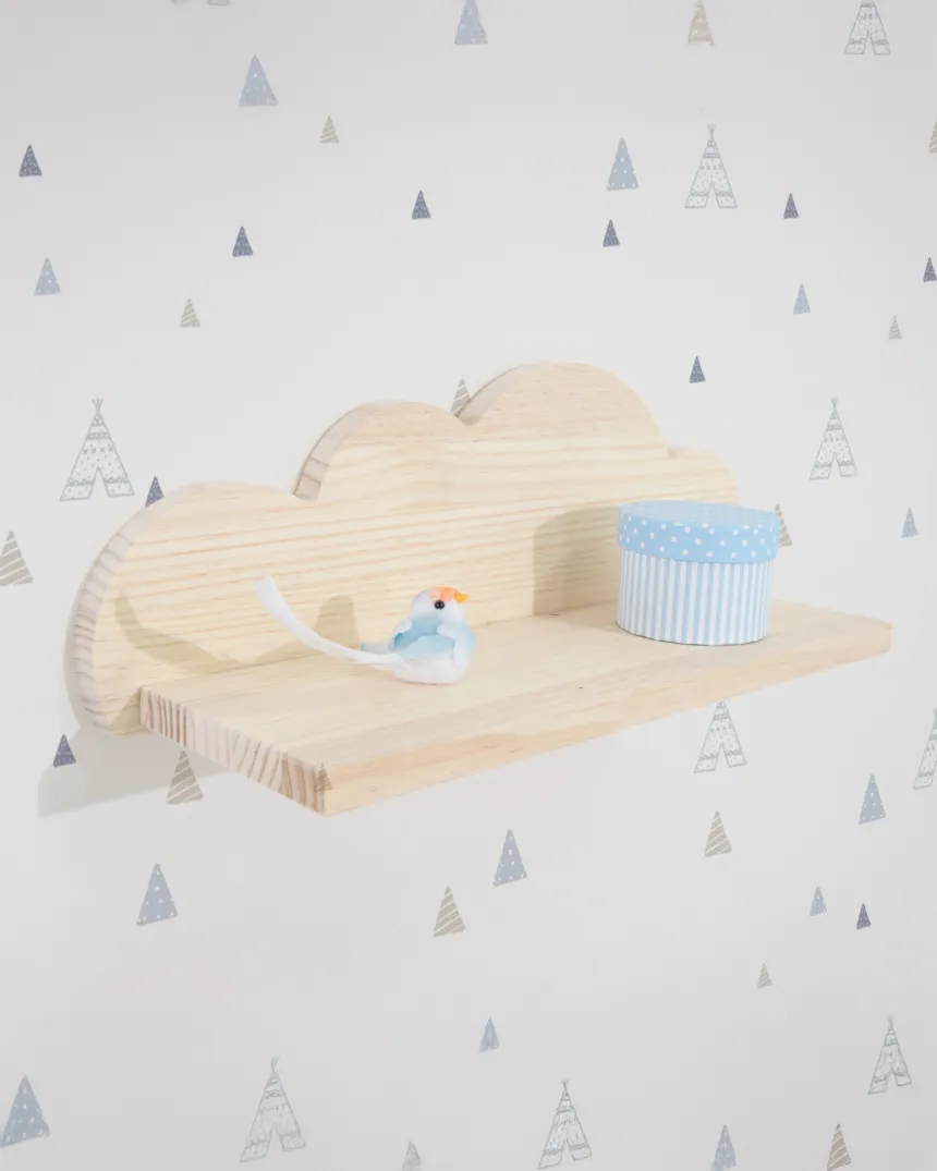 Étagère enfant Nuage en bois naturel - Petit modèle ►Facile à monter