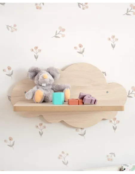 Étagère murale nuage en bois Basique