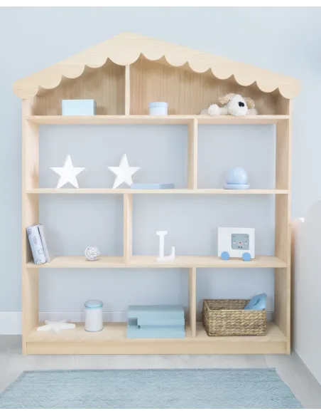 Étagère enfant Cabane en bois naturel