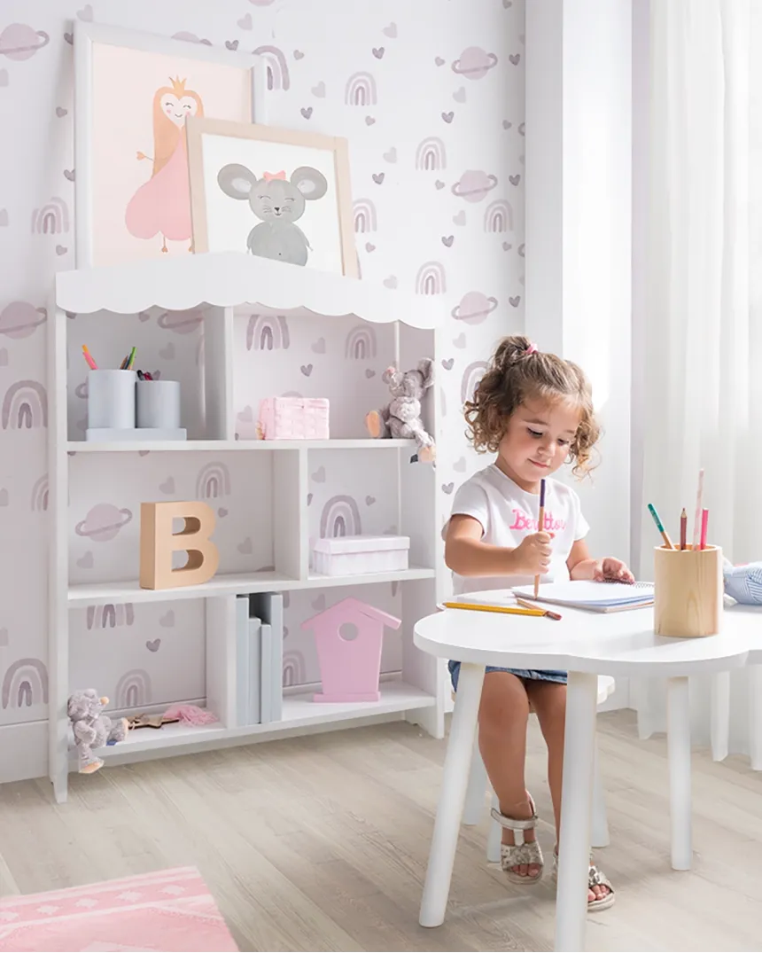 Bibliotheque enfant cabane blanche  - Livraison rapide