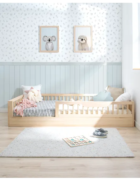 Lit montessori évolutif Sofia Naturel 90x190 cm | Livraison rapide