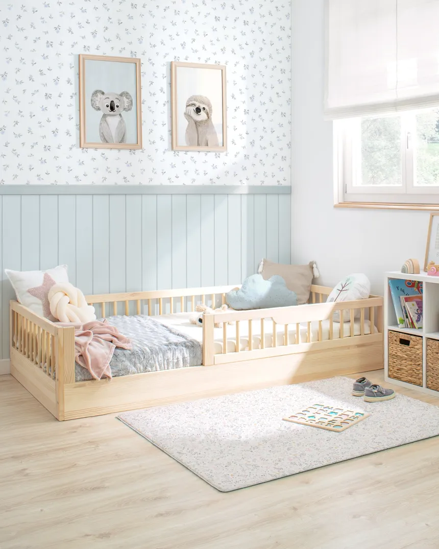 Lit montessori évolutif Sofia Naturel 90x190 cm | Livraison rapide