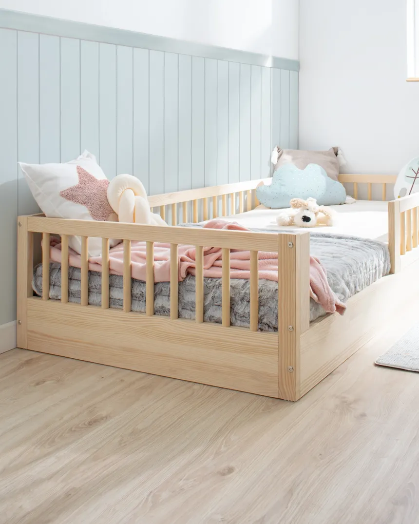 Lit montessori évolutif Sofia Naturel 90x190 cm | Livraison rapide