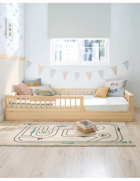 Lit montessori évolutif Sofia Naturel 90x190 cm | Livraison rapide