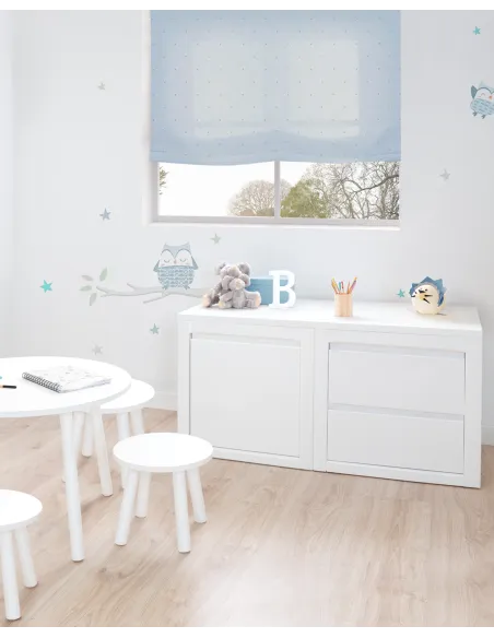 Banc de rangement enfant. Linéaire