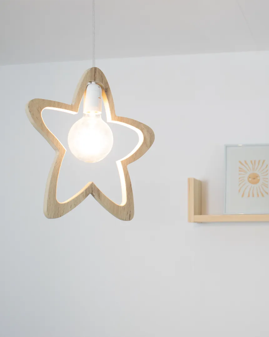 Suspension bois Étoile – Basique Bouleau 2
