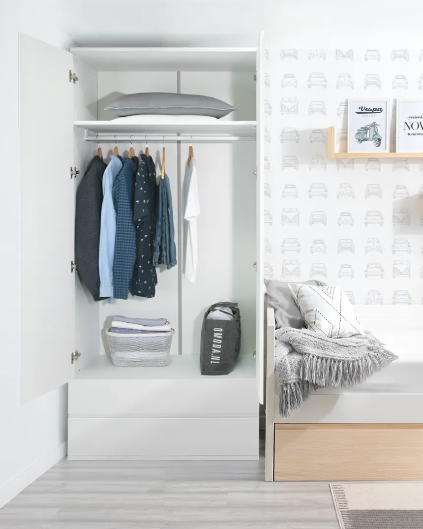 Armoire ado 2 portes avec tiroirs Linéaire - Garantie 3 ans 2
