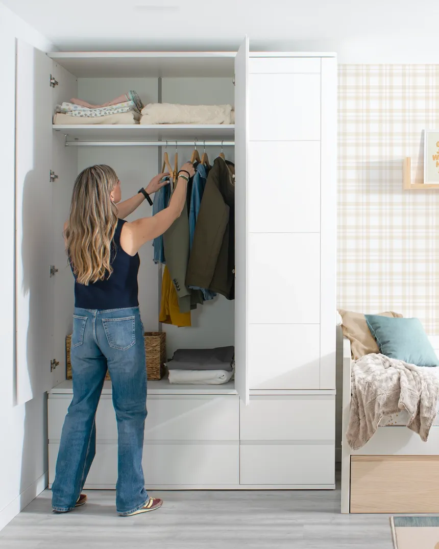 Armoire ado 3 portes avec tiroirs Linéaire - Garantie 3 ans 2