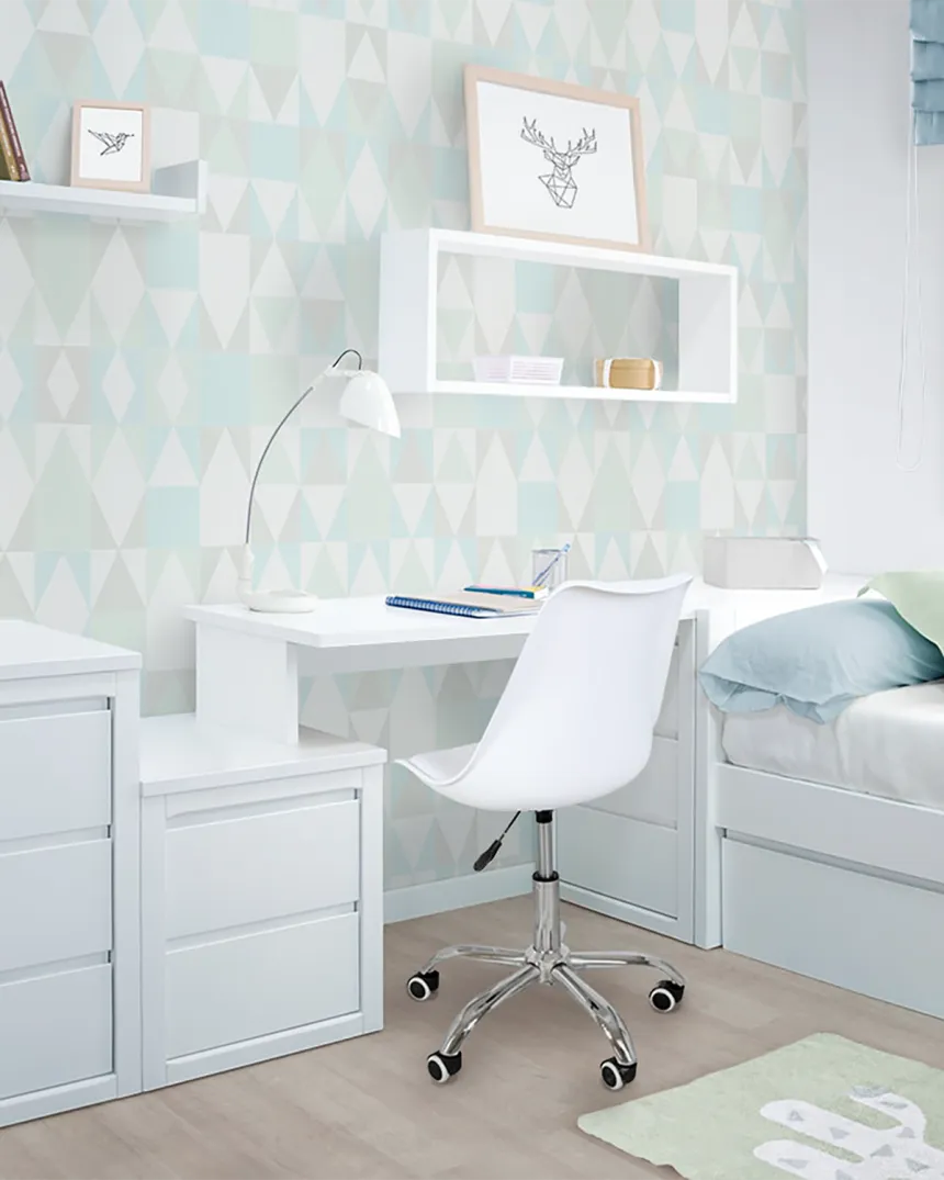 Bureau ado avec meuble de rangement et module.  Linéaire