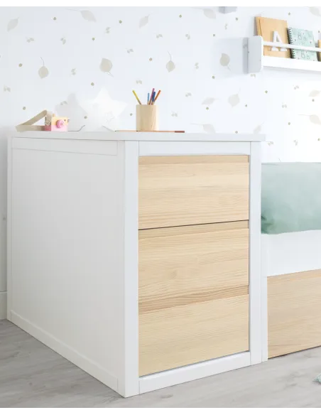 Meuble de rangement blanc et bois Linéaire