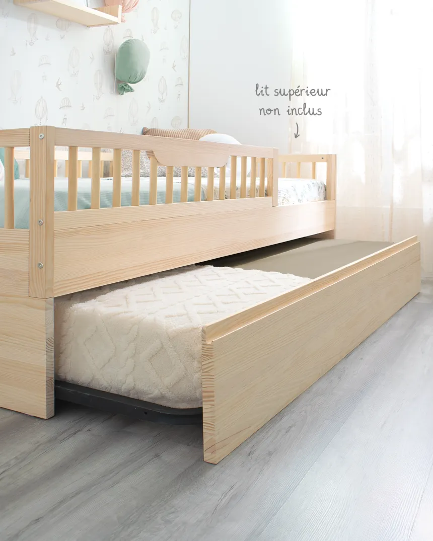 Kit évolutif en bois de Pin naturel pour lit montessori Sofia