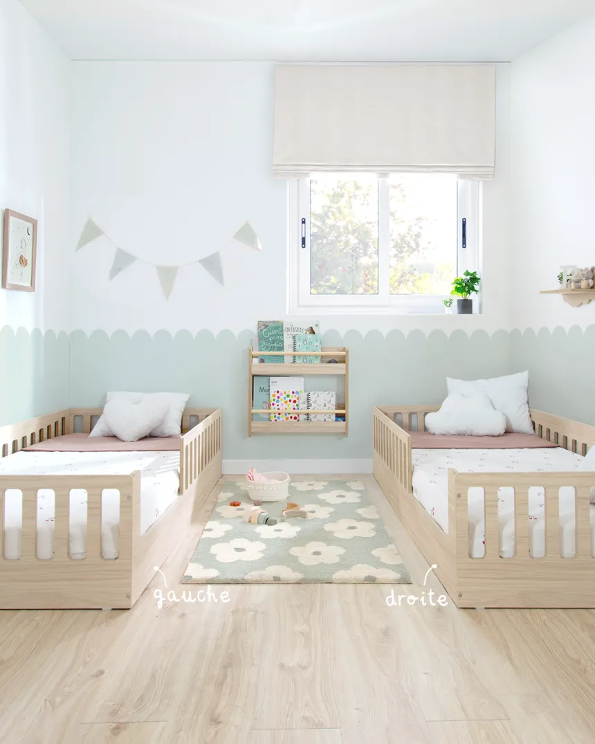 Lit Montessori Creta avec barrière de sécurité | Autonomie et confort