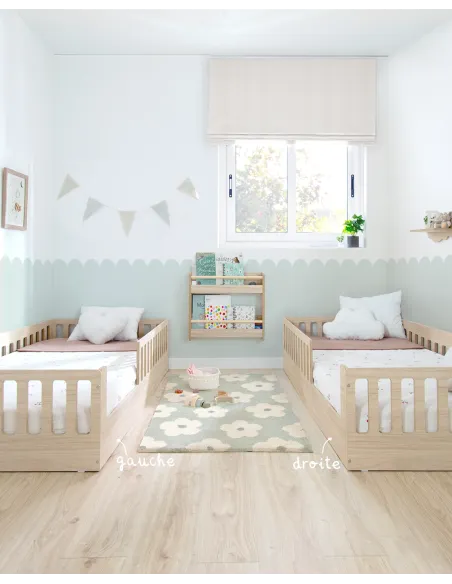 Lit Montessori Creta avec barrière de sécurité | Autonomie et confort