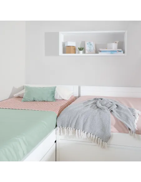 Lits Enfants en L avec Bureau et Rangements
