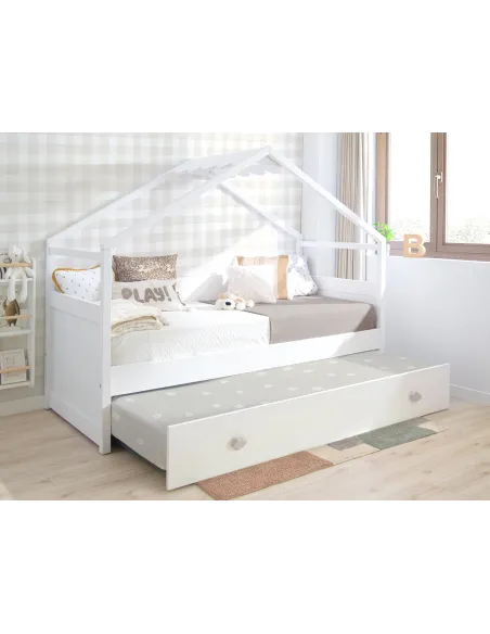 Chambre complète avec lit gigogne cabane toit - livraison rapide