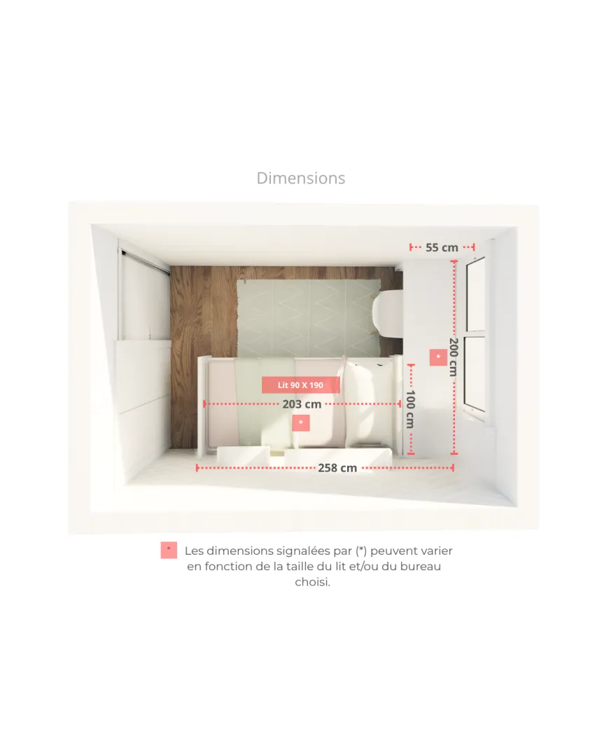Chambre ado avec bureau et rangement | Livraison rapide