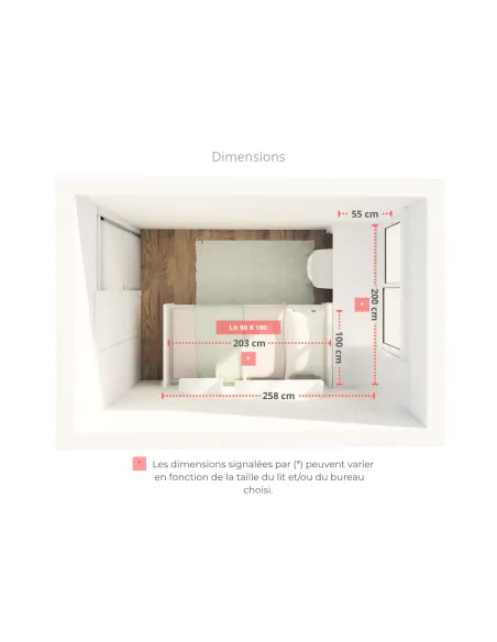 Chambre ado avec bureau et rangement | Livraison rapide
