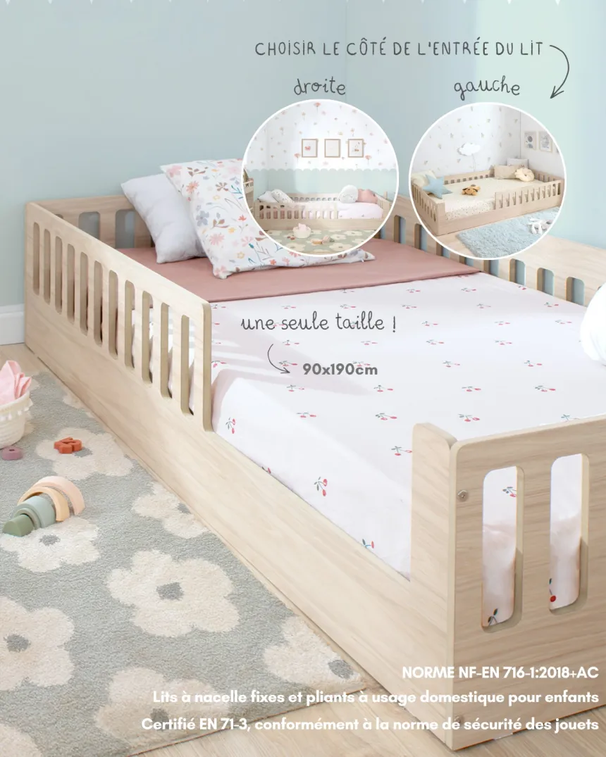 Lit Montessori Creta avec barrière de sécurité | Autonomie et confort 2