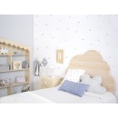 Chambre avec Tête de lit enfant Nuage avec lumière en bois naturel