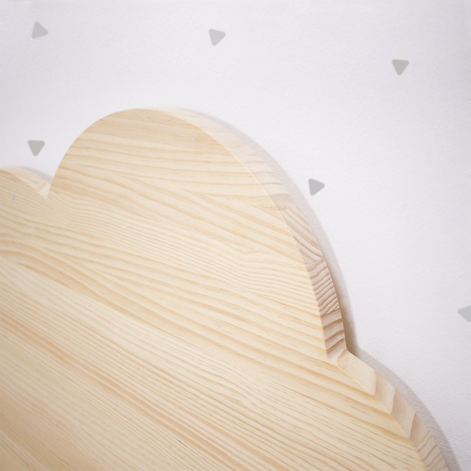 Tête de lit enfant Nuage en bois avec lumière