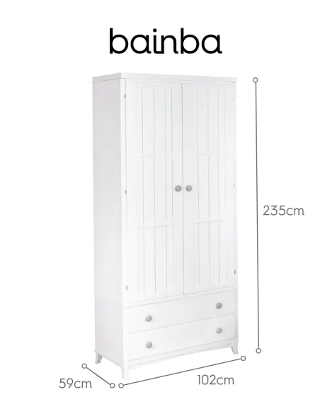 Dimensions Armoire 2 portes avec tiroirs sur pieds