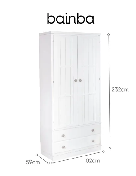 Dimensions Armoire 2 portes avec tiroirs sur socle