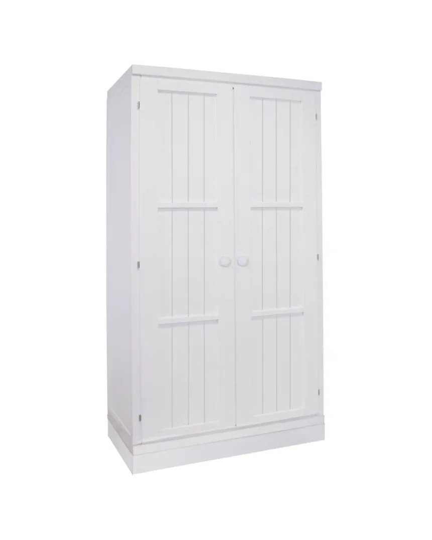 Armoire enfant 2 portes sur pieds, poignée rond blanc 2